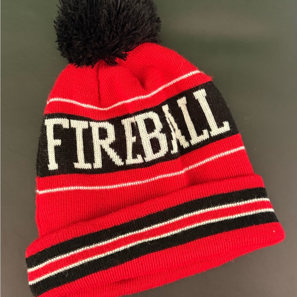 Red and Black Fireball Beanie